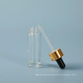 Round Empty Glass Serum Oil Gold Dropper Bottle